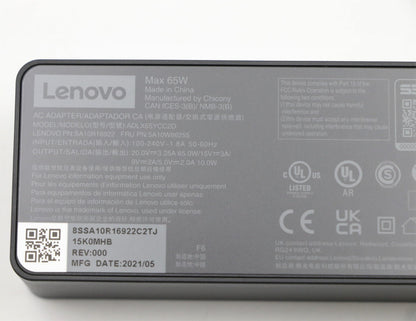 Lenovo 5A10W86255 power adapter/inverter Indoor 65 W Black