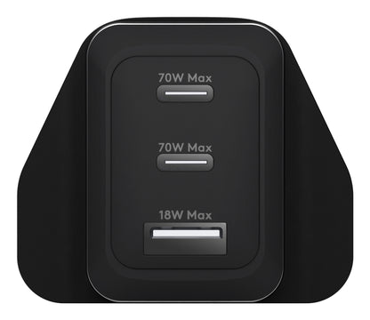 dbramante1928 IT - UK W. Charger - 2xUSB-C 70W + 1xUSB-A - BLK