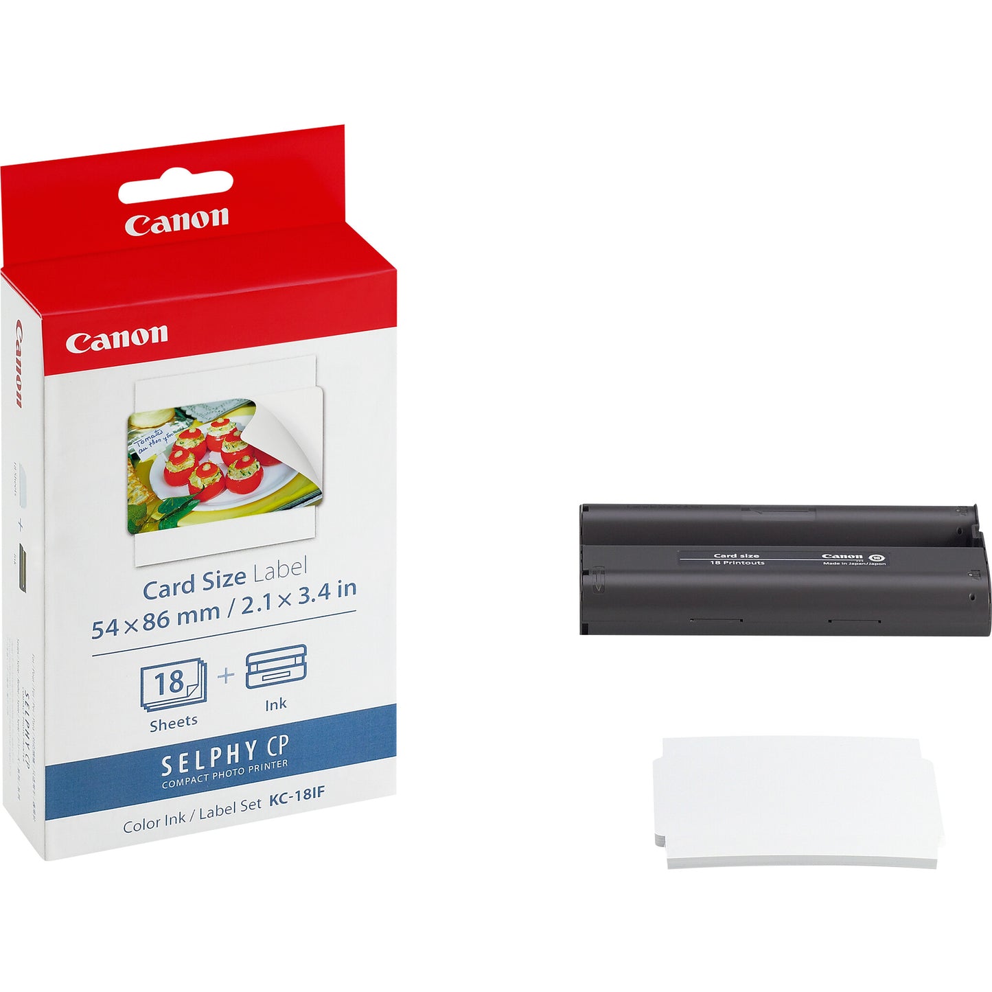 Canon KC-18IF Colour Ink + 54 x 86 mm Sticker Paper Set, 18 Sheets