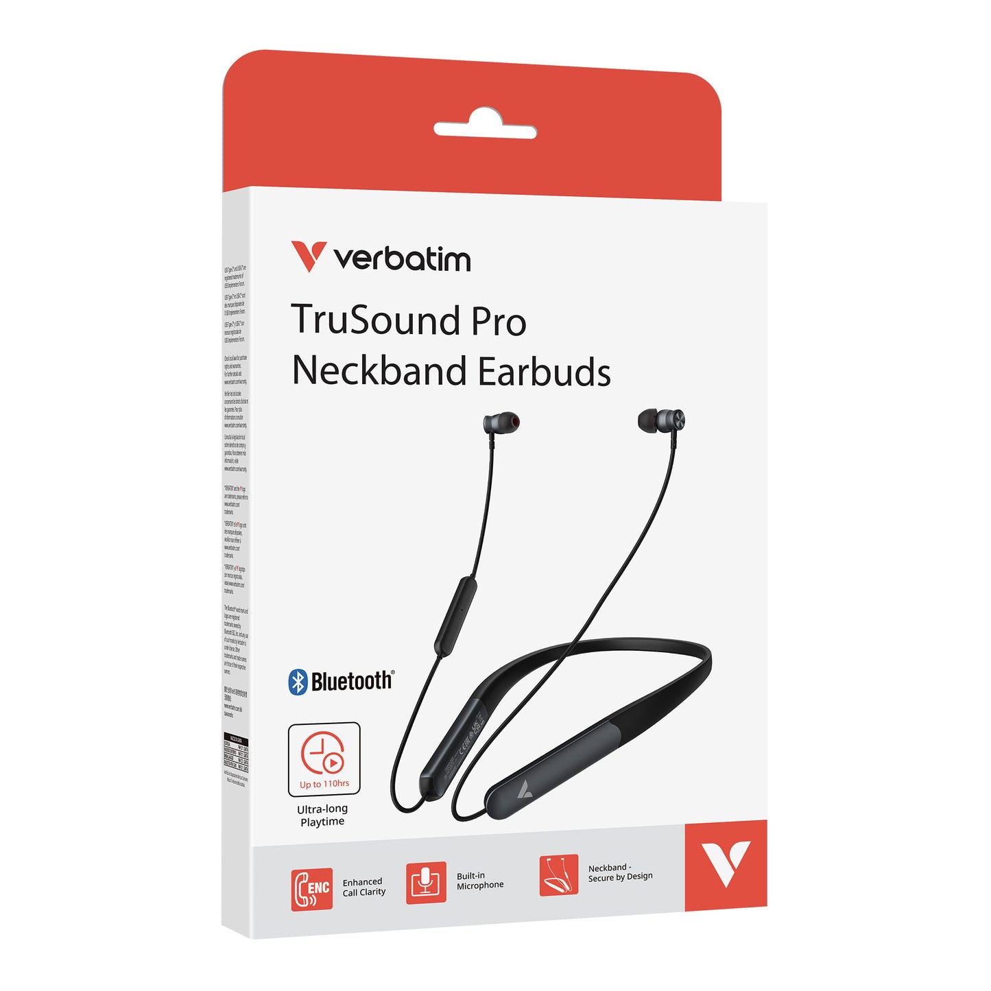 Verbatim TruSound Pro Neckband Earbuds Black