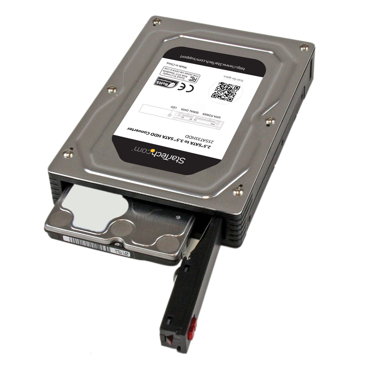 StarTech.com 2.5” to 3.5” SATA Aluminum Hard Drive Adapter Enclosure with SSD / HDD Height up to 12.5mm