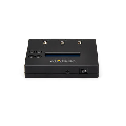 StarTech.com Standalone 1 to 2 USB Thumb Drive Duplicator and Eraser, Multiple USB Flash Drive Copier, System and File and Whole-Drive Copy at 1.5 GB/min, Single and 3-Pass Erase, LCD Display - TAA