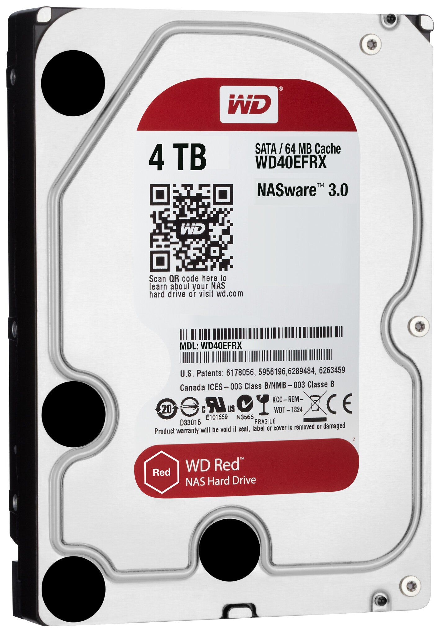 Western Digital Red 4TB internal hard drive Variable 64 MB 3.5" Serial ATA III