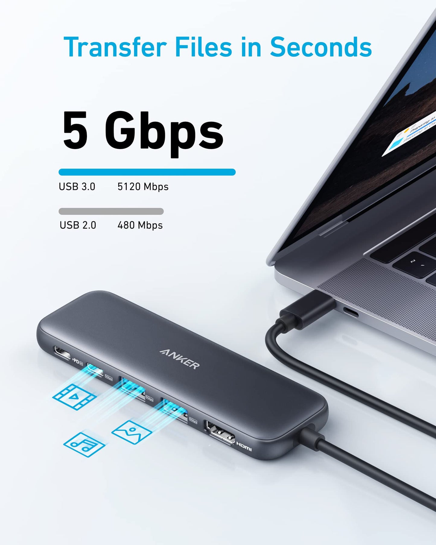 Anker 332 Wired USB 3.2 Gen 1 (3.1 Gen 1) Type-C Black