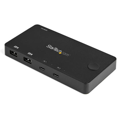 StarTech.com 2 Port USB C KVM Switch - 4K 60Hz HDMI - Compact Dual Port UHD USB Type C Desktop Mini KVM Switch with USB C Cables - Bus Powered - MacBook iPad Pro ThinkPad IdeaPad EliteBook