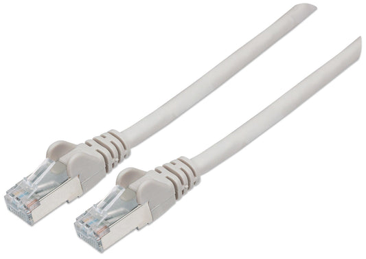 Intellinet Network Patch Cable, Cat6A, 5m, Grey, Copper, S/FTP, LSOH / LSZH, PVC, RJ45, Gold Plated Contacts, Snagless, Booted, Lifetime Warranty