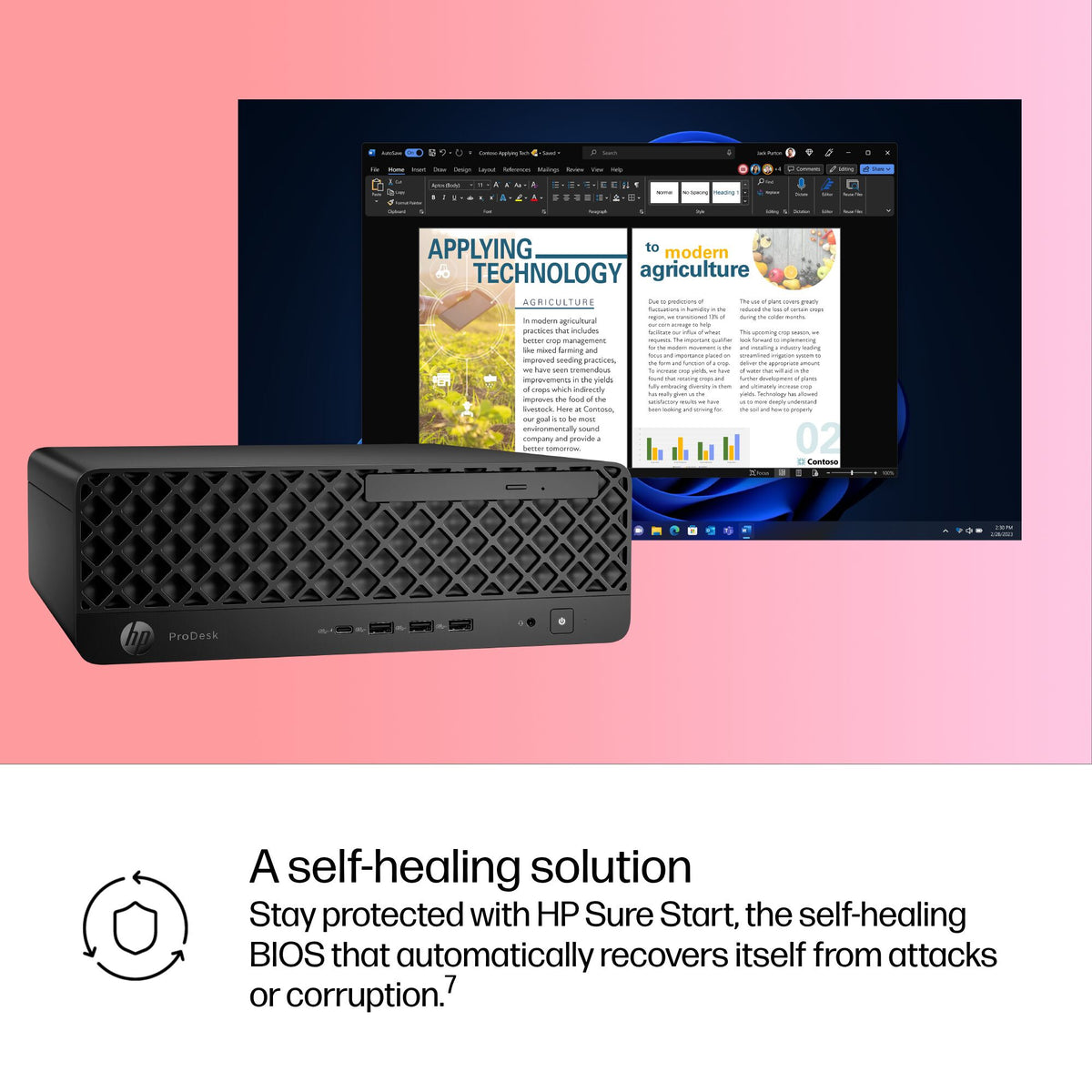 HP ProDesk 4 SFF G1i AI Intel Core Ultra 7 265 16 GB DDR5-SDRAM 512 GB SSD Windows 11 Pro PC AI PC Black