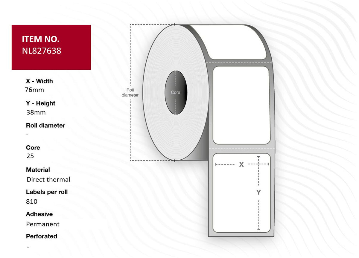 Capture NL827638 printer label White