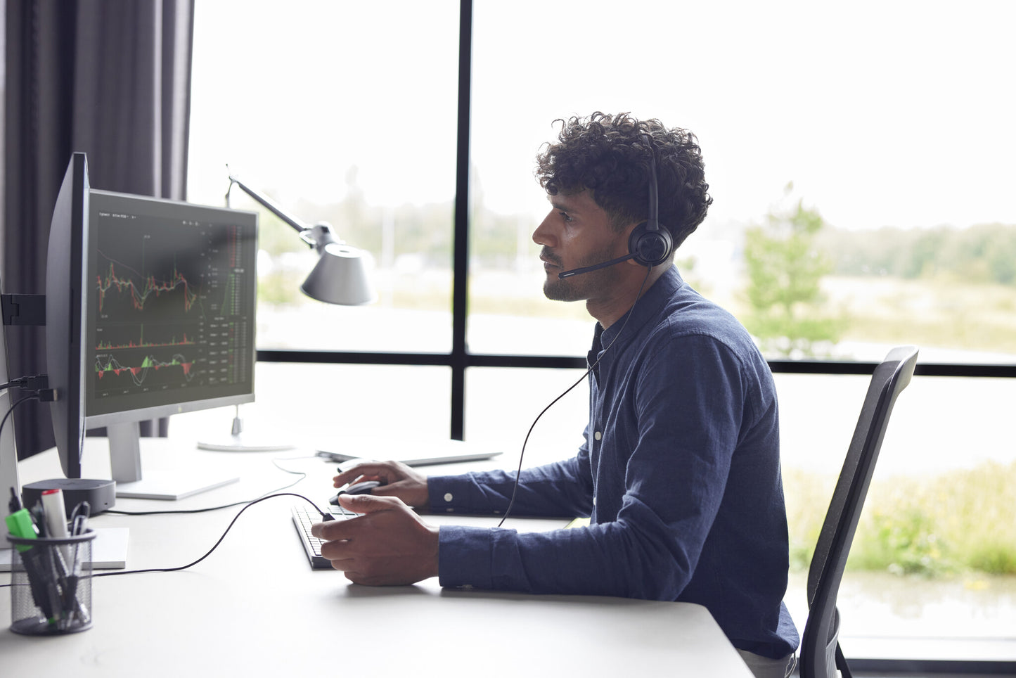 Poly EncorePro 320 with Quick Disconnect Binaural Headset TAA