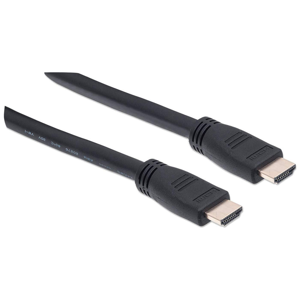 Manhattan HDMI 4K@60Hz Cable with Ethernet, CL3 In-Wall Rated, 10m, Suitable for ALL 4K & 1080p/HD Uses, Black, Premium High Speed, Lifetime Warranty, Same 4K@60Hz Performance as HD2MM10MA (CL2 Rated)
