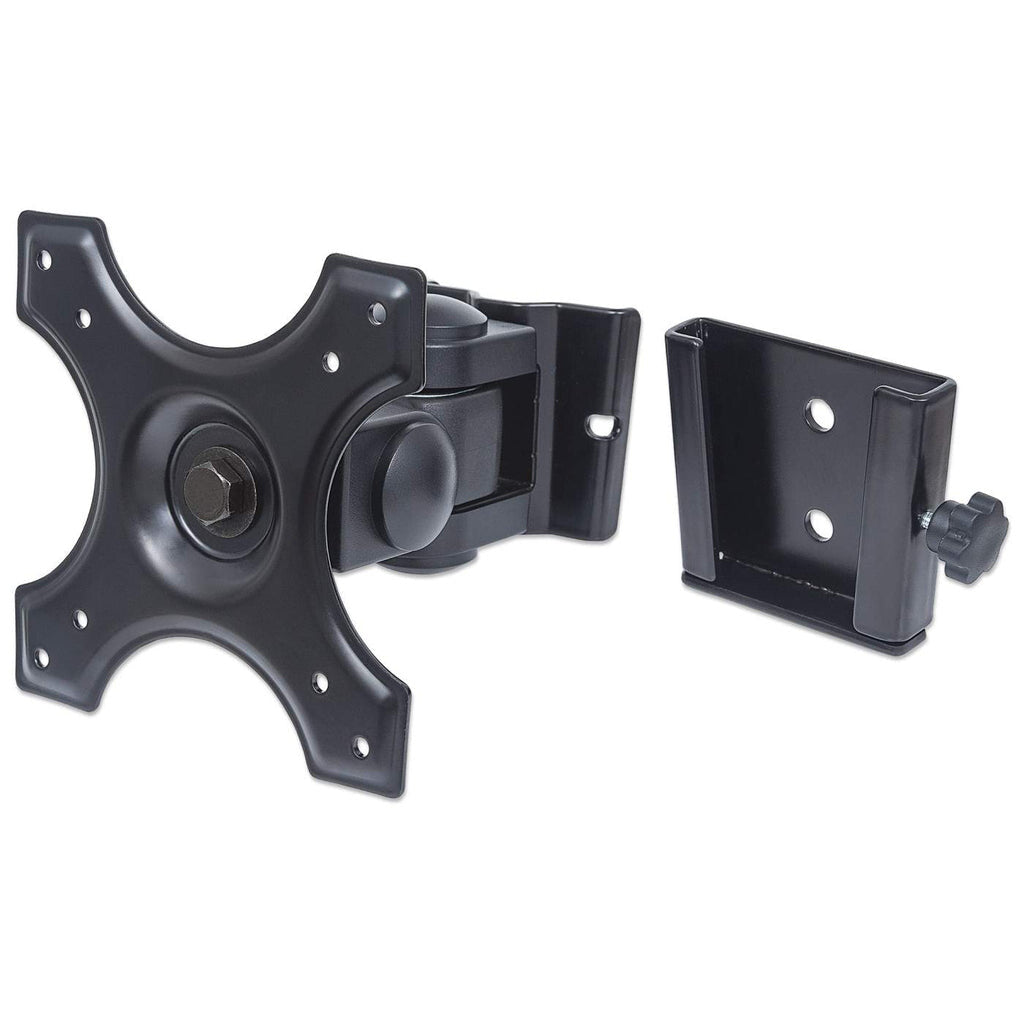 Manhattan TV & Monitor Mount, Wall, Tilt and Swivel, 1 screen, Screen Sizes: 13-27", Black, VESA 75x75 to 100x100mm, 12kg, Swivel with 2 pivots, Lifetime Warranty