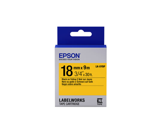 Epson Label Cartridge Pastel LK-5YBP Black/Yellow 18mm (9 m)