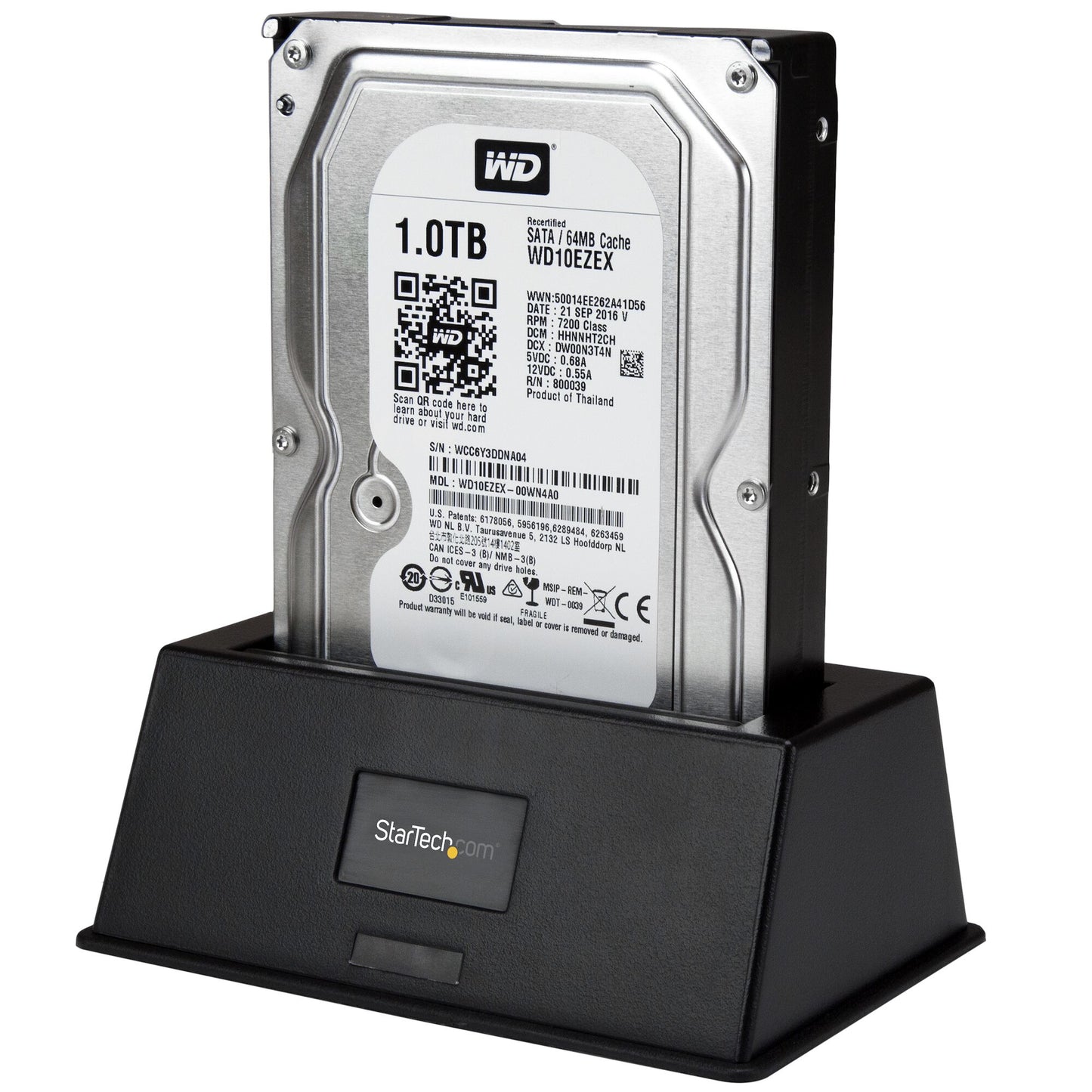 StarTech.com Single Bay USB 3.0 to SATA Hard Drive Docking Station, USB 3.0 (5 Gbps) Hard Drive Dock, External 2.5/3.5" SATA I/II/III HDD/SSD Docking Station, Top-Loading Hard Drive Bay