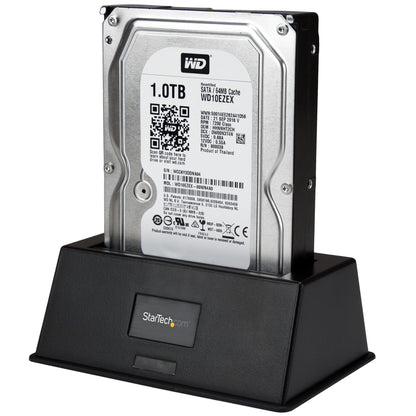 StarTech.com Single Bay USB 3.0 to SATA Hard Drive Docking Station, USB 3.0 (5 Gbps) Hard Drive Dock, External 2.5/3.5" SATA I/II/III HDD/SSD Docking Station, Top-Loading Hard Drive Bay