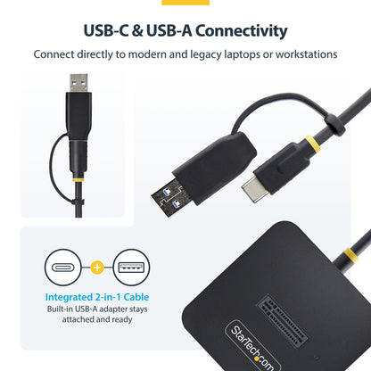 StarTech.com USB-C/USB-A to M.2 NVMe Dock Adapter, 10Gbps, Tool-Free External M.2 NVMe SSD Reader, B+M/M-Key