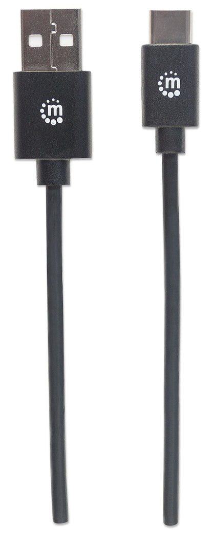 Manhattan USB-C to USB-A Cable, 3m, USB 2.0, 480 Mbps, Hi-Speed USB, Black, Lifetime Warranty