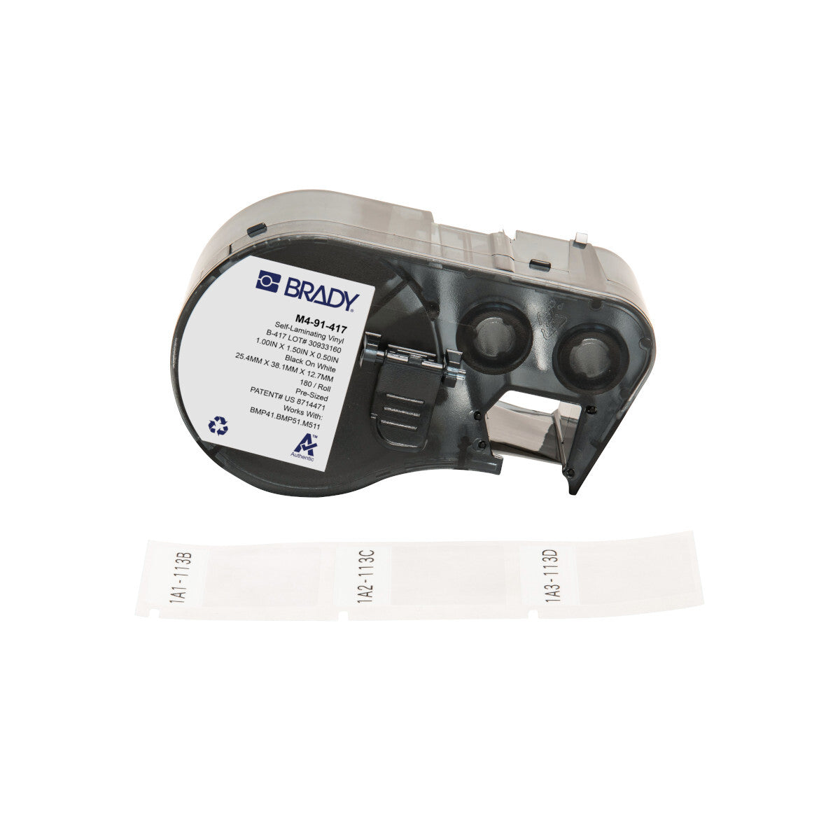 Brady M4-91-417 printer label Black, White Self-adhesive printer label