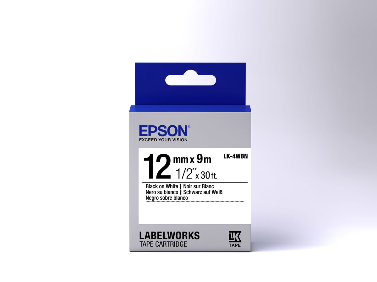 Epson Label Cartridge Standard LK-4WBN Black/White 12mm (9m)