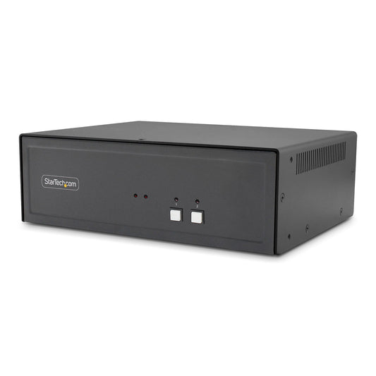 StarTech.com Secure 2-Port Dual-Monitor KVM Switch, HDMI or DisplayPort, 4K 60Hz, NIAP 4.0 Desktop KVM, Metal Housing, CAC Port, Made in the USA