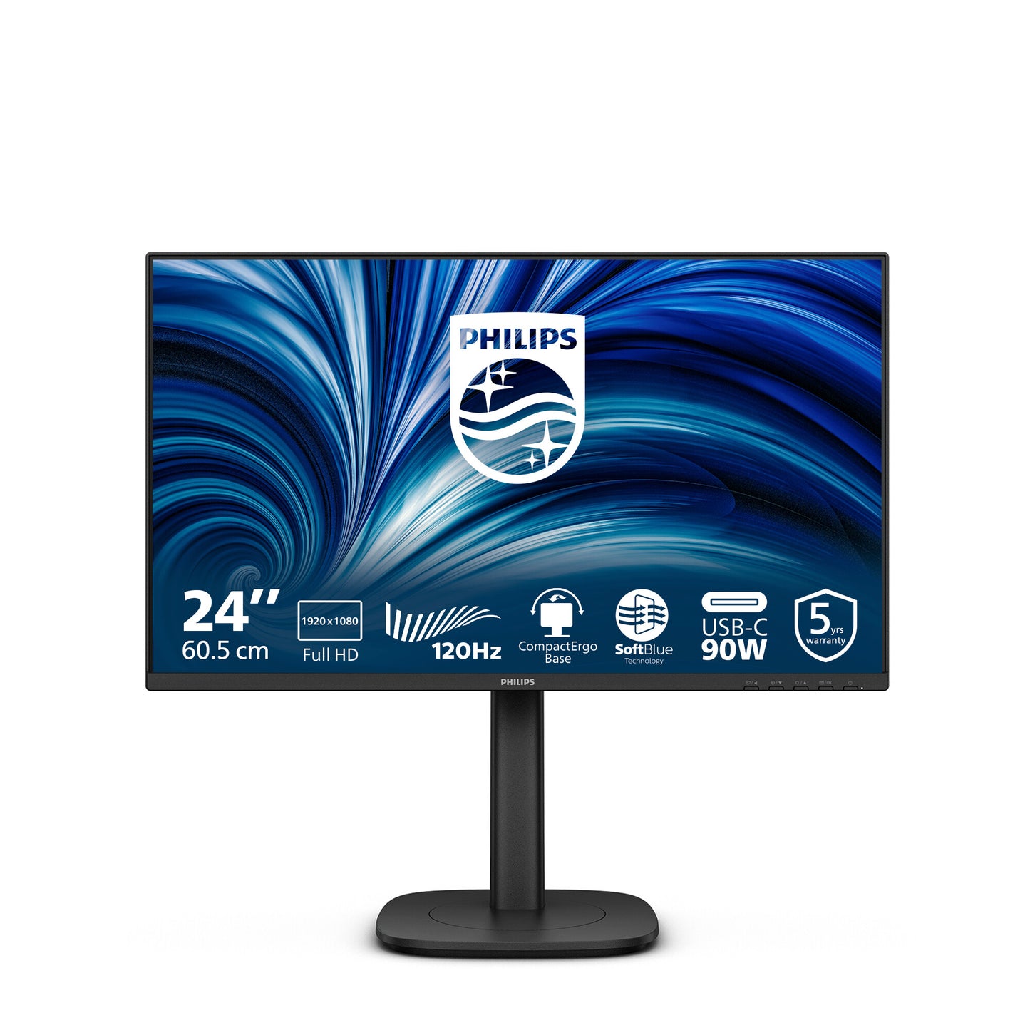 Philips 3000 series 24B2U3301/00 computer monitor 60.5 cm (23.8") 1920 x 1080 pixels Full HD LCD Black