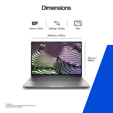 HP Zbook X G1i Data Science Intel Core Ultra 7 265H Mobile workstation 40.6 cm (16