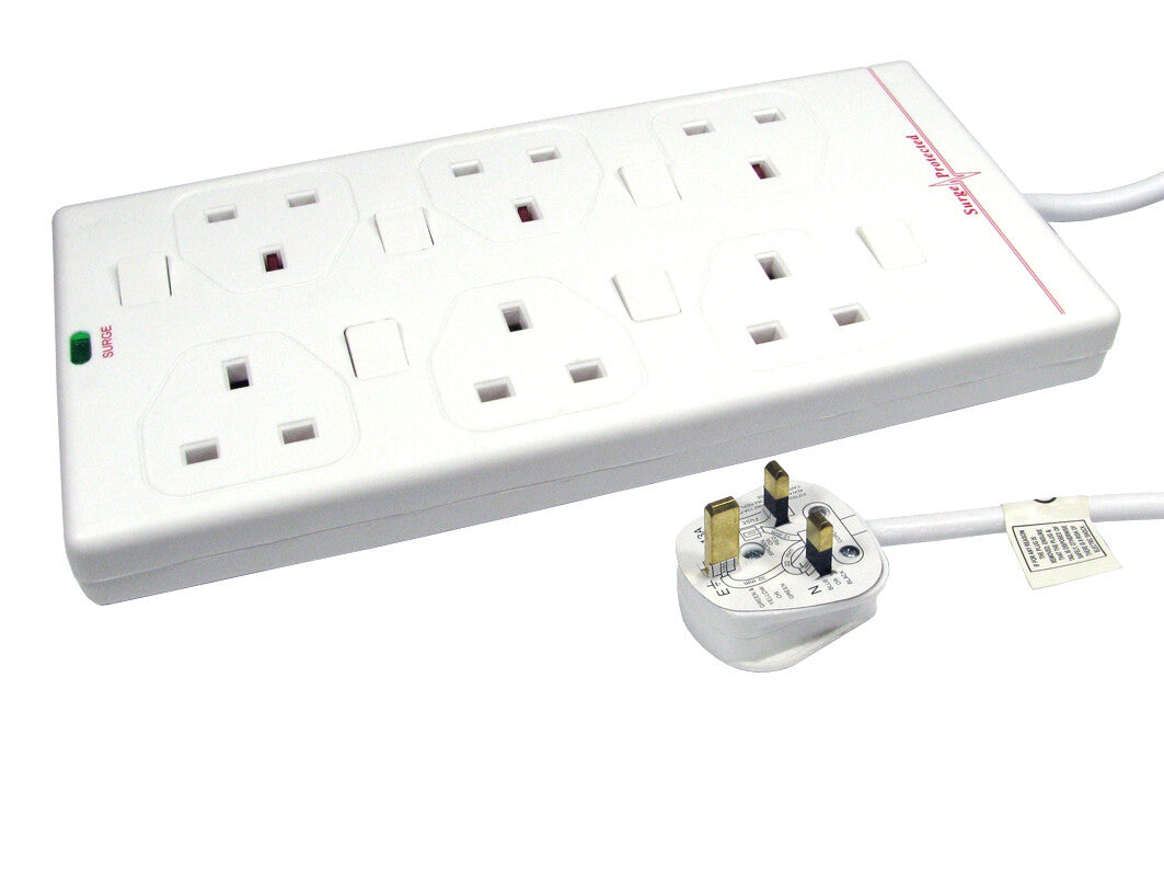 Cables Direct RB-03-6GANGSWD power extension 3 m 6 AC outlet(s) Indoor White