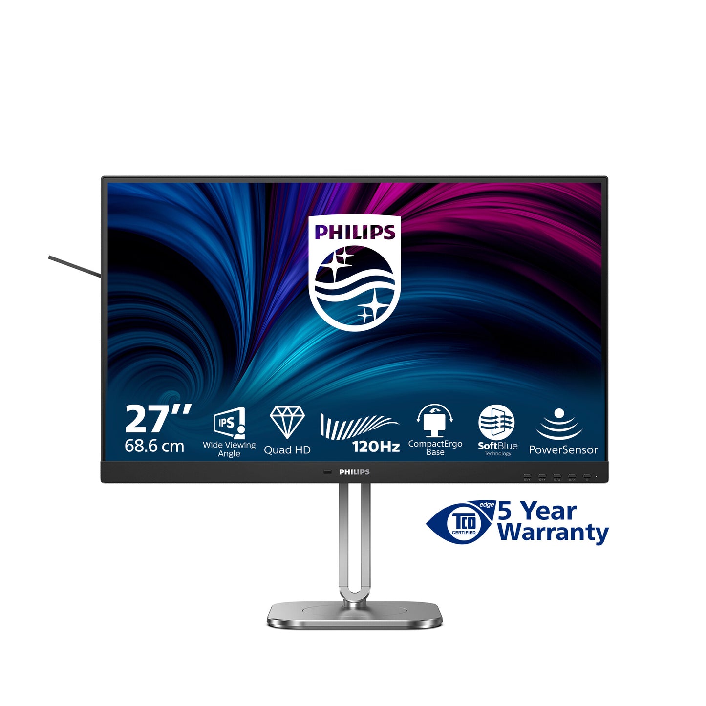 Philips 4000 series 27B2N4500/00 computer monitor 68.6 cm (27") 2560 x 1440 pixels Quad HD LCD Grey