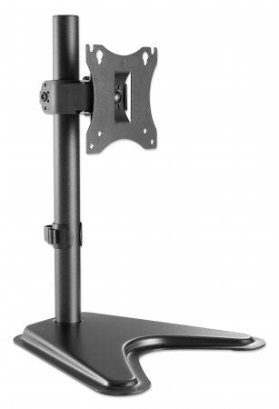 Manhattan TV & Monitor Mount, Desk, Tilt/Swivel/Rotation, 1 screen, Screen Sizes: 10-27", Black, Stand Assembly, VESA 75x75 to 100x100mm, Max 7kg, Lifetime Warranty