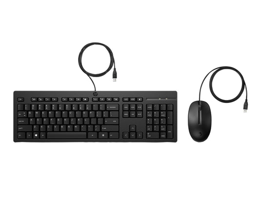 HP 225 Wired Mouse and Keyboard Combo, USB, plunger-switch
