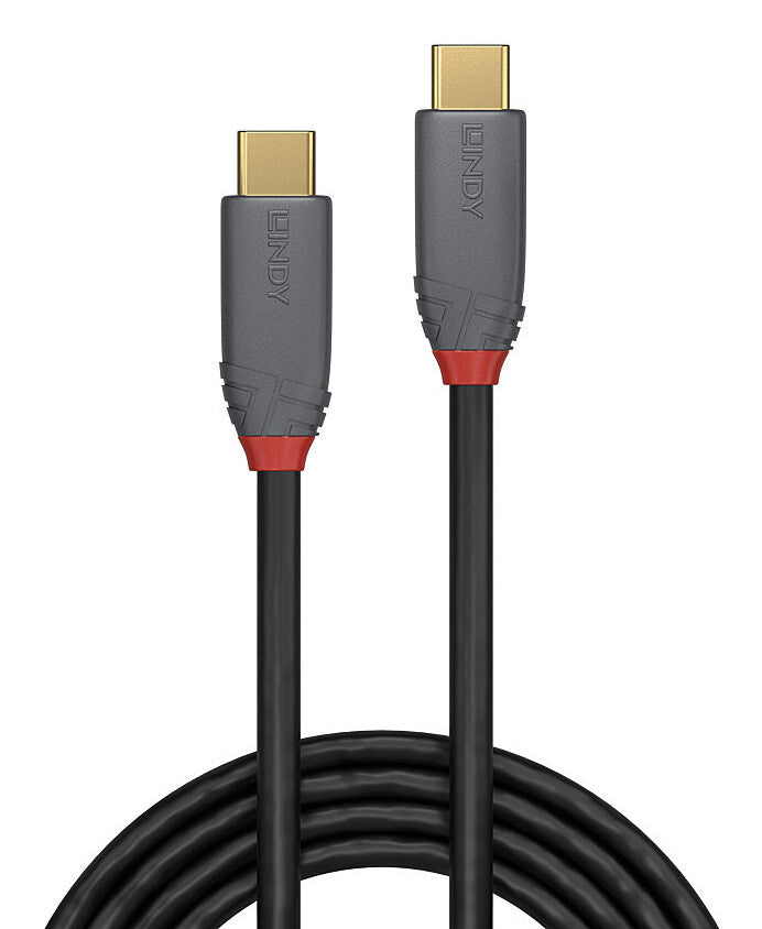 Lindy 0.5m USB 3.2 Type C to C Cable, 20Gbps, 5A, PD, Anthra Line