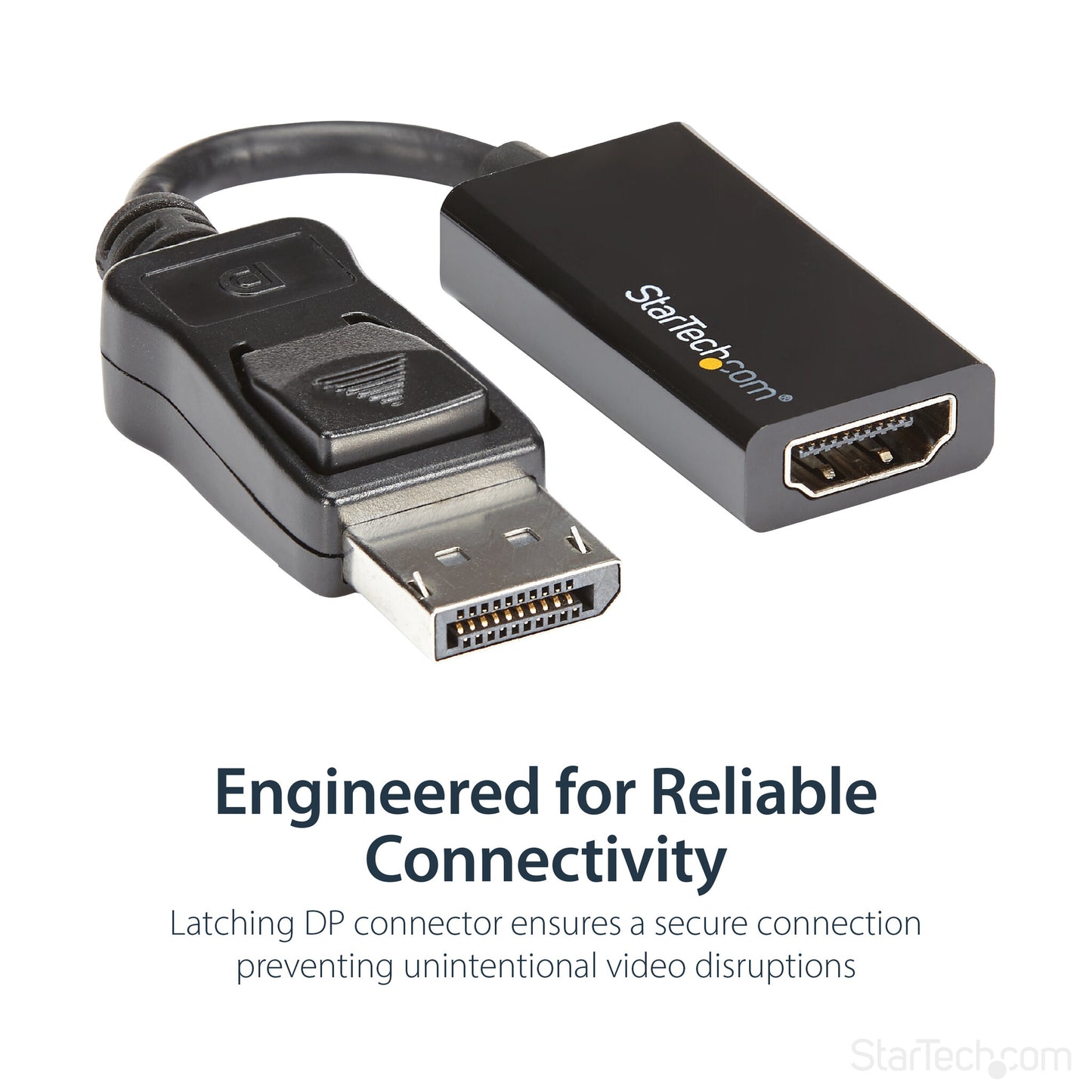 StarTech.com DisplayPort to HDMI Adapter - 4K 60Hz Active DP 1.4 to HDMI 2.0 Video Converter - DP to HDMI Monitor/TV/Display Cable Adapter Dongle - Latching DP Connector
