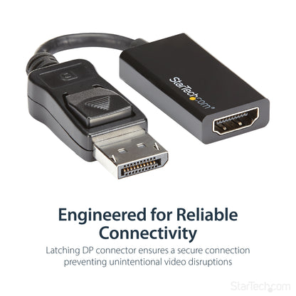 StarTech.com DisplayPort to HDMI Adapter - 4K 60Hz Active DP 1.4 to HDMI 2.0 Video Converter - DP to HDMI Monitor/TV/Display Cable Adapter Dongle - Latching DP Connector