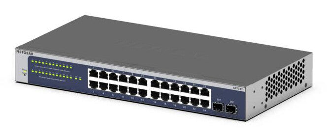 NETGEAR GS724T Managed L2+/L3 Gigabit Ethernet (10/100/1000) 1U Blue, Grey