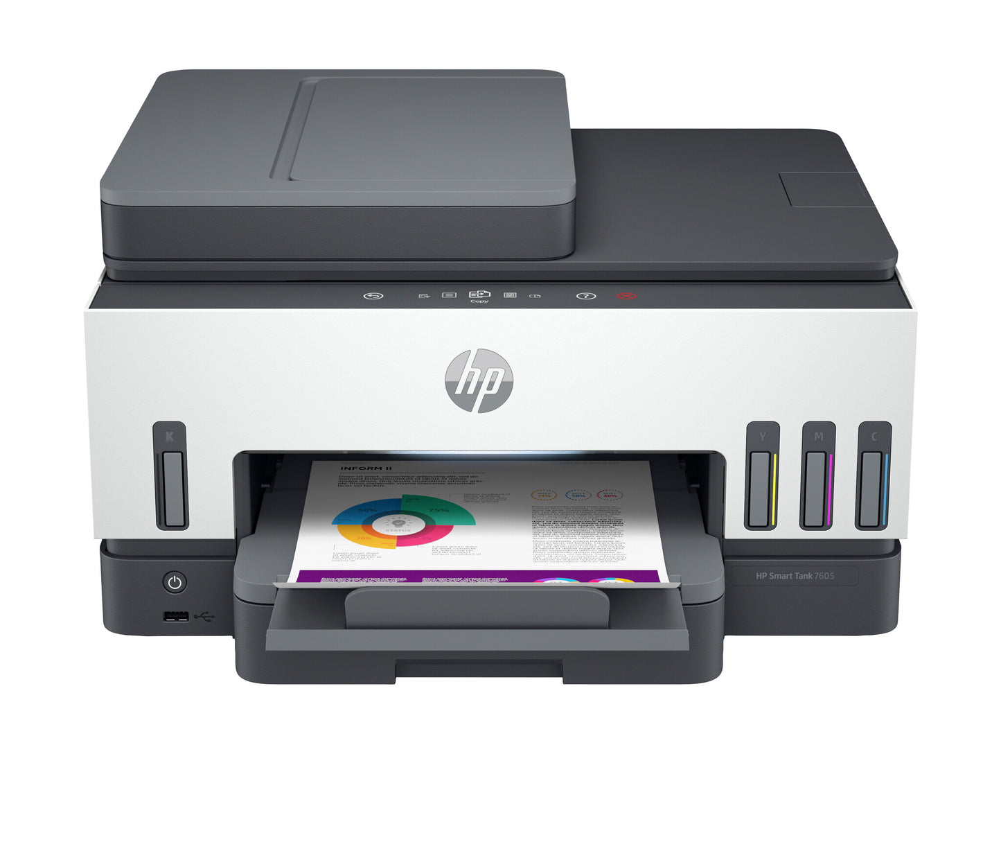 HP Smart Tank 7605 Wireless All-in-One Color Printer, Two-sided printing; Copier, Scanner
