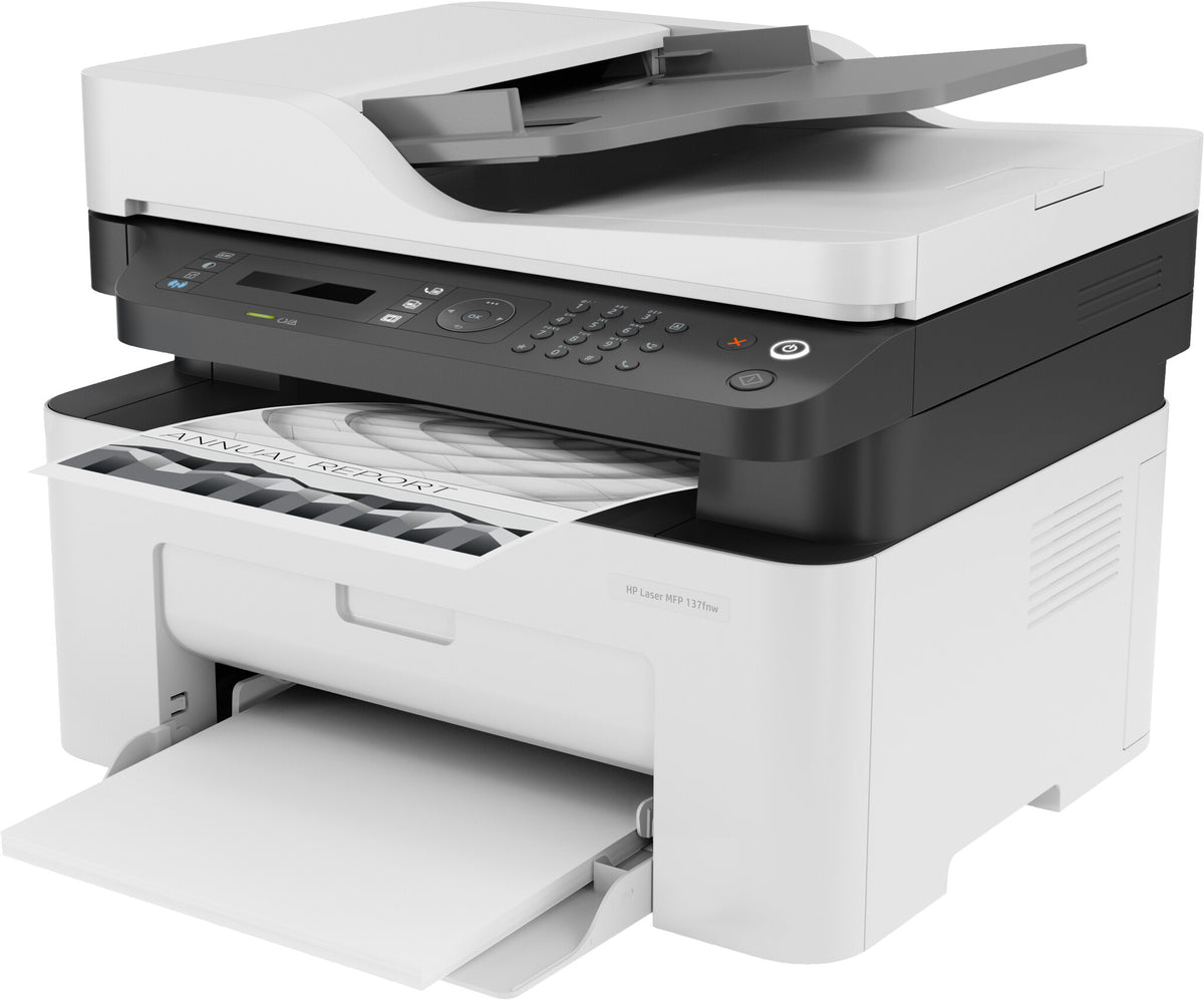 HP Laser 137fnw Wireless Multifunction Black and white Printer, Copier, Scanner; Duplex
