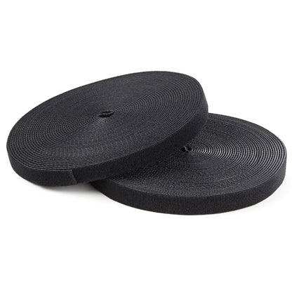 StarTech.com 100ft (30.5m) Hook and Loop Roll, Black, Cut-to-Size Reusable Cable Ties, Bulk Industrial Wire Fastener Tape, Adjustable Fabric Wraps, Reusable Self Gripping Cable Management Straps