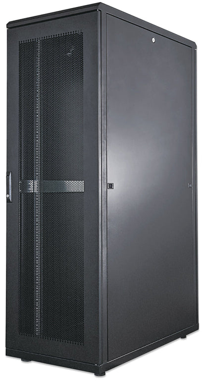 Intellinet Network Cabinet, Free Standing (Standard), 36U, Usable Depth 123 to 773mm/Width 503mm, Black, Flatpack, Max 1500kg, Server Rack, IP20 rated, 19", Steel, Multi-Point Door Lock, One Lock Per Side Panel, Three Year Warranty