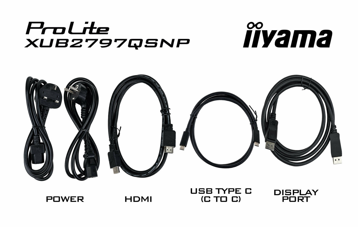 iiyama ProLite 27’’ QHD IPS technology panel with RJ45 (LAN), KVM Switch and USB-C Dock with 96W power delivery