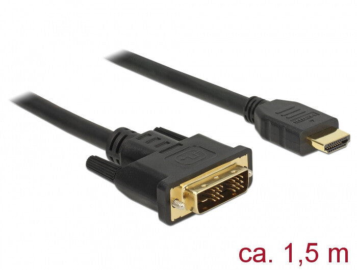DeLOCK 85583 video cable adapter 1.5 m DVI-D HDMI Type A (Standard) Black