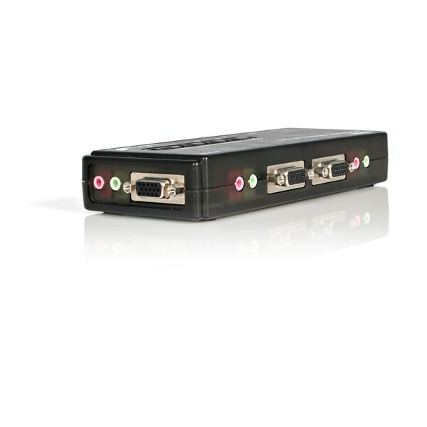 StarTech.com 4 Port Black USB KVM Switch Kit with Cables and Audio