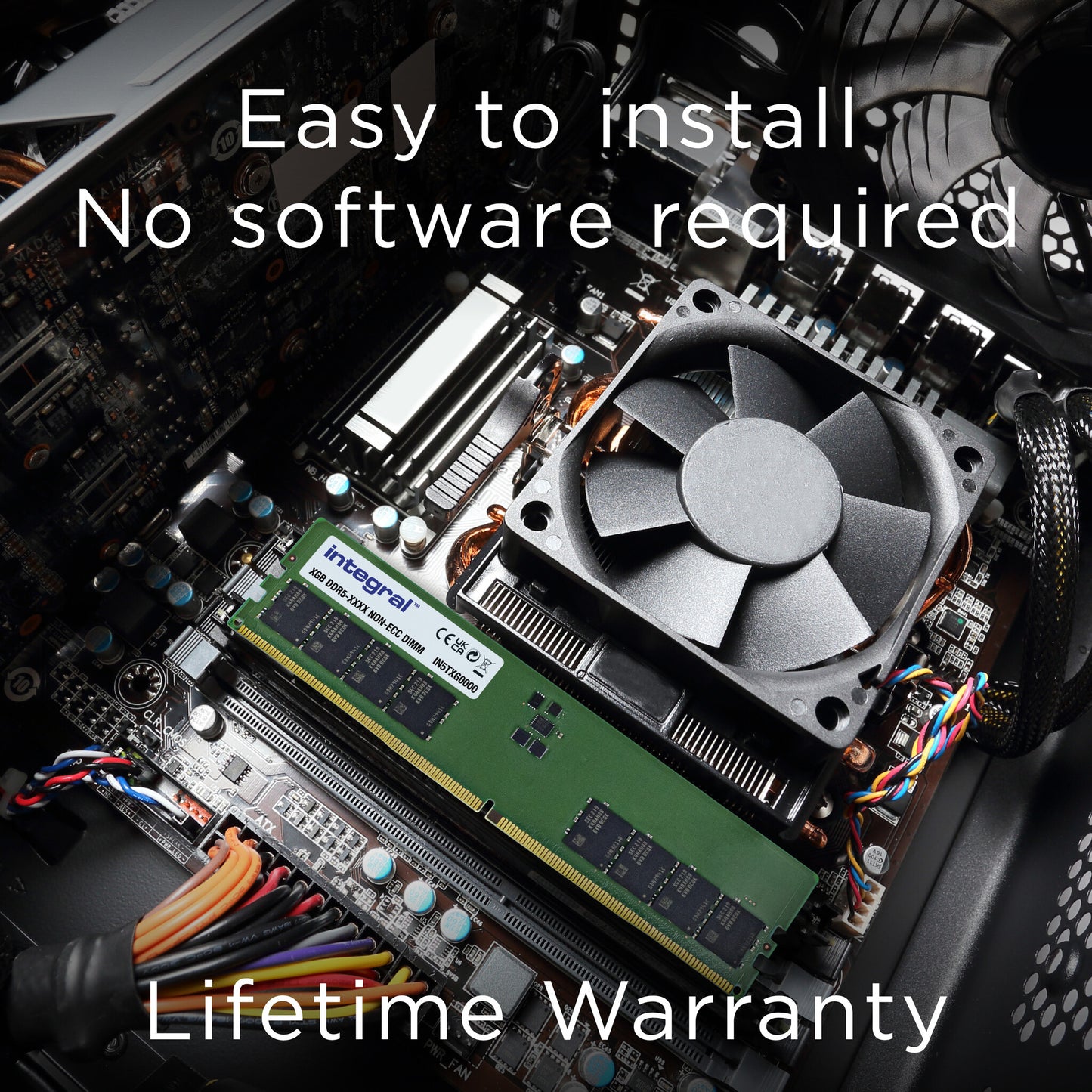 Integral 32GB PC RAM MODULE DDR5 4800MT/s PC5-38400 UNBUFFERED NON-ECC DIMM 1.1V 2GX8 CL40