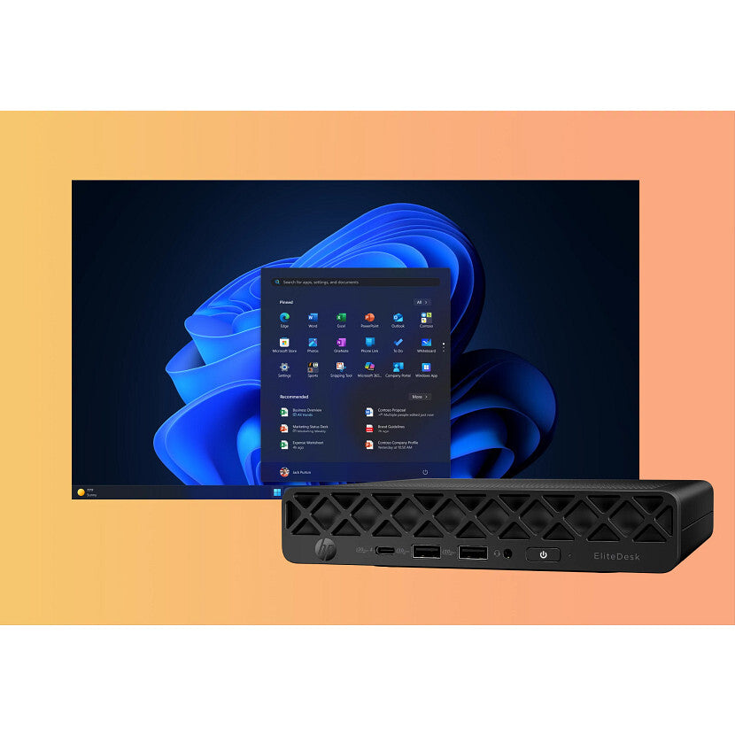 HP EliteDesk 8 Mini G1i AI Intel Core Ultra 7 265T 16 GB DDR5-SDRAM 512 GB SSD Windows 11 Pro Mini PC AI PC Black
