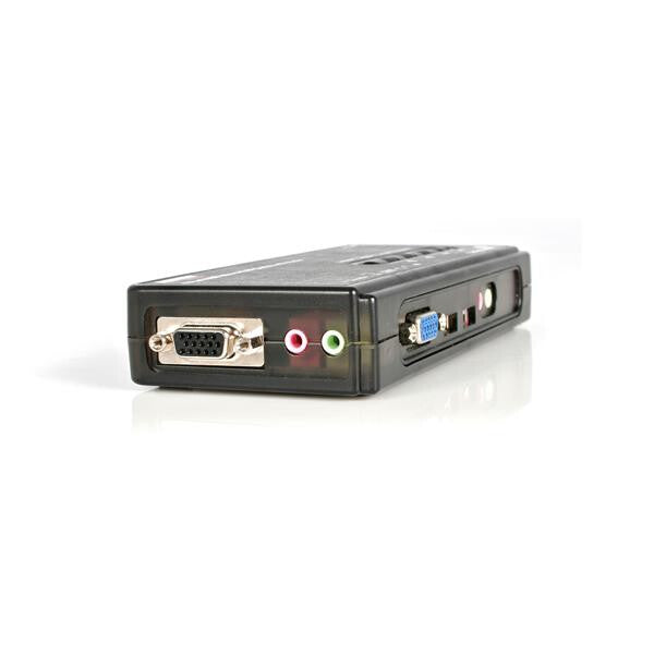 StarTech.com 4 Port Black USB KVM Switch Kit with Cables and Audio