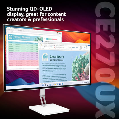 Acer CE270UX QD-OLED monitor - 26.5" Quad HD (2560x1440), QD-OLED, 240Hz, 0.03ms, FreeSync Premium, HDR10, white