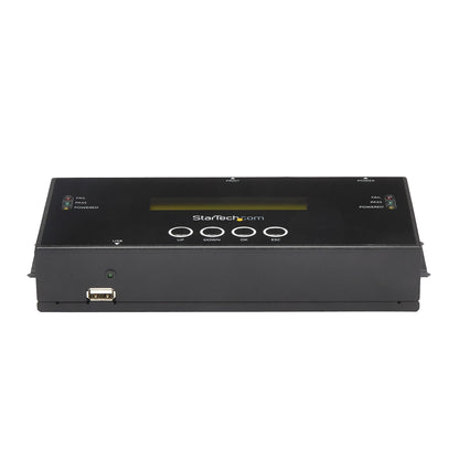 StarTech.com 1:1 Standalone Hard Drive Duplicator and Eraser, SAS and SATA HDD/SSD Cloner/Copier, Hard Drive Duplicator and Sanitizer, LCD Display, TAA Compliant