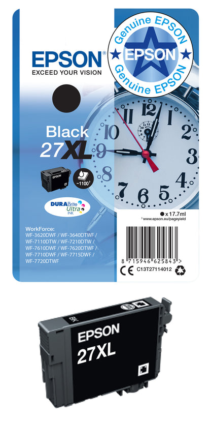 Epson Alarm clock Singlepack Magenta 27XL DURABrite Ultra Ink
