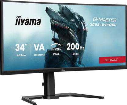 iiyama G-MASTER GCB3484WQSU-B2 computer monitor 86.4 cm (34") 3440 x 1440 pixels UltraWide Quad HD LCD Black
