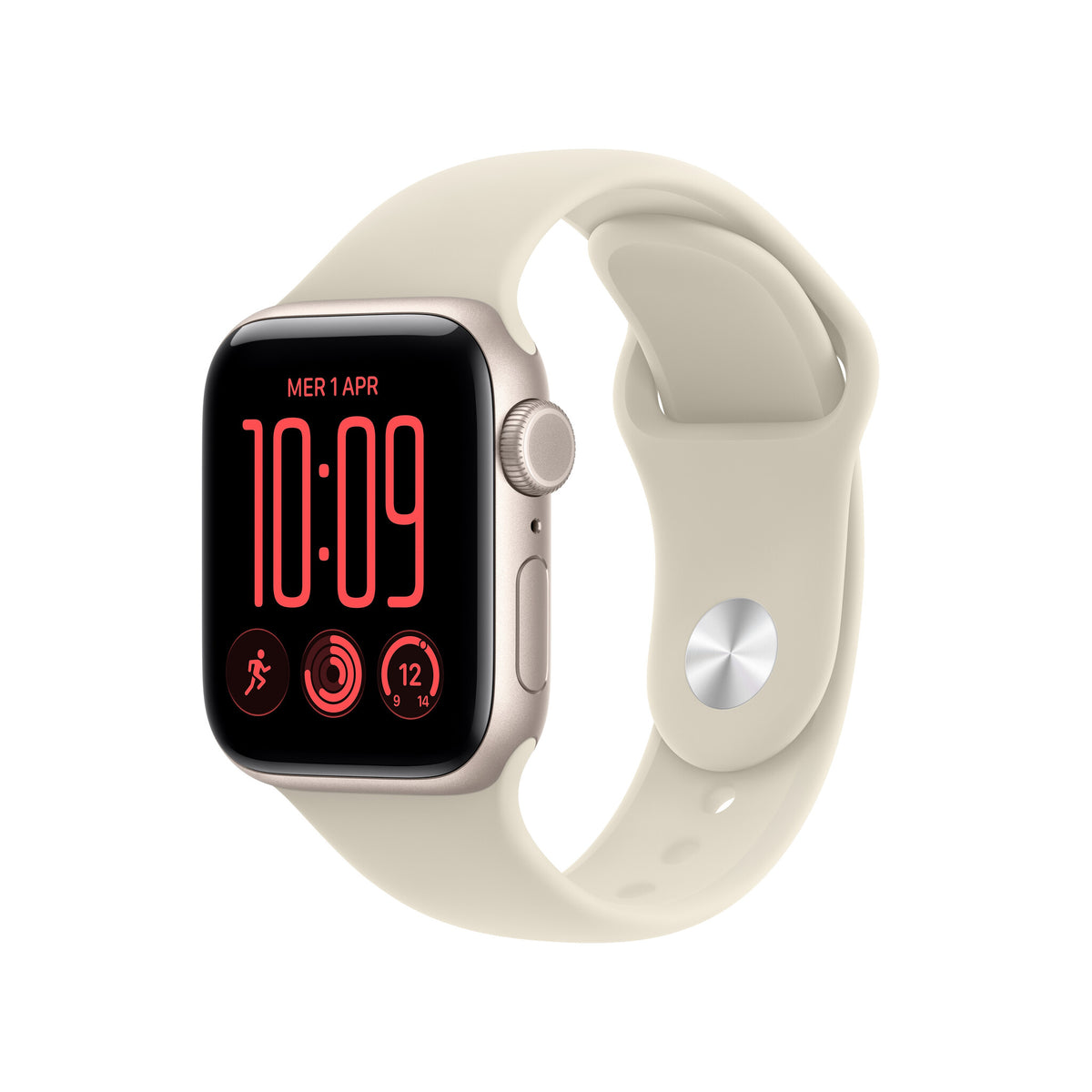Apple Watch SE (3nd generation) SE 3 GPS + Cellular 40mm Starlight Aluminium Case with Sand Sport Band - S/M