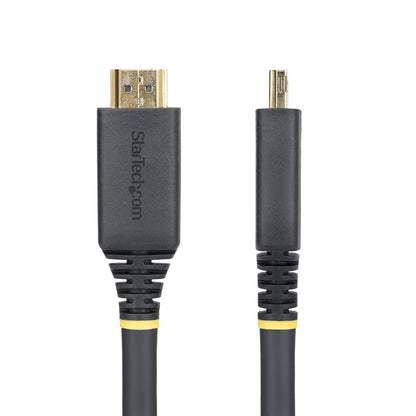 StarTech.com 15m (50ft) Active High Speed HDMI Cable with Gripping Connectors, 4K 60Hz/1440p 144Hz, HDR10/HDCP 2.2/ARC, 18Gbps, UHD HDMI Cord for TV/Monitor/Display, TPE Jacket