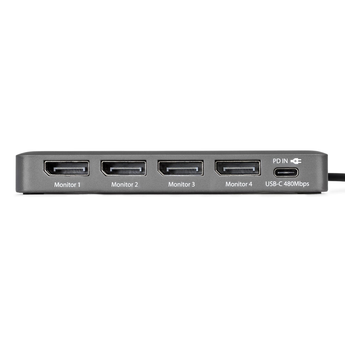 StarTech.com USB-C to Quad-Monitor Workstation Adapter, 4K 60Hz DisplayPort, 140W PD Passthrough for Laptop Charging, USB Port for Wireless Keyboard / Mouse, TAA
